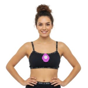 Active Sport Ribbed Crop-Top Bra (Midnight Black) by Velmora