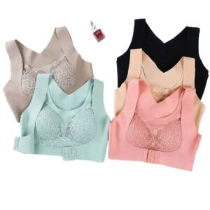 Pastel Multi-Color Lace Detail Bra Set for Women